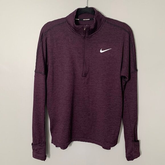 Nike Tops - Nike Running Dri-Fit maroon long sleeve thumb holes lightweight sweatshirt